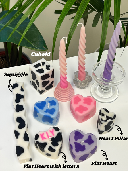 Cow Print Candles