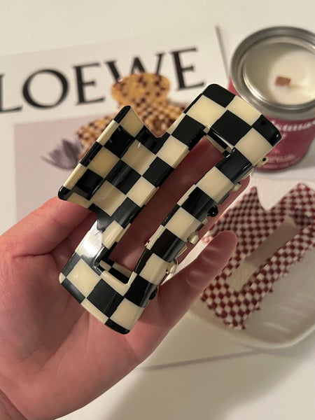 Large Checkerboard  Hair Clip
